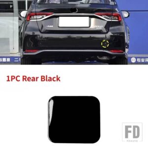 トヨタ カローラ セダン 2019-21用 車フロント リア バンパー 牽引フック キャップ アンダーグリル カバー 牽引アイ リッド トレーラー シェル - Rear Black