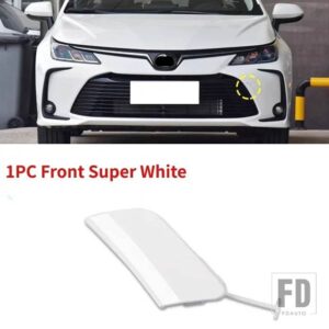 トヨタ カローラ セダン 2019-21用 車フロント リア バンパー 牽引フック キャップ アンダーグリル カバー 牽引アイ リッド トレーラー シェル - Front Super White