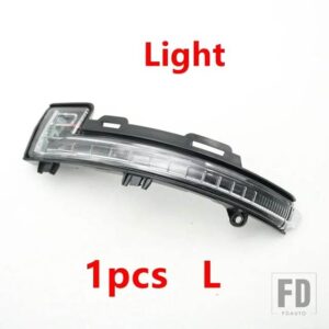 自動車用 バックミラーカバーフレームベースキャップハウジングガラスレンズウィンカーライト JAC S3 2017-20用 - Light Left
