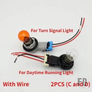 ジープ 2個入り フロントデイタイムランニングライトソケット ウィンカーインジケーターランプ バルブプラグ レネゲード 2014-2021用 - 2PCS C and D