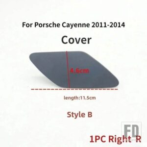 ポルシェ カイエン 92A 2011-2014用 フロントヘッドライトウォッシャーノズルカバーキャップバンパーヘッドランプウォータースプレージェットノ - style B Right 4.6cm