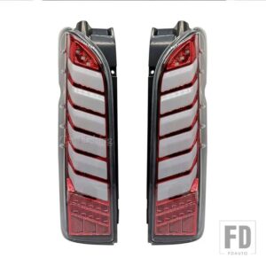 トヨタ ハイエース 2005-18 用 LED テールライトアセンブリ テールブレーキランプ - Red white cover
