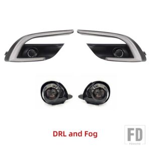 マツダ 3 3 アクセラ 2017 2018年式用 DRL デイタイムランニングライト フォグランプカバー ヘッドライト 12V デイライト ウィンカー付き - DRL and Fog