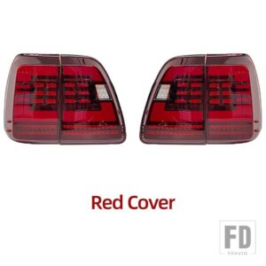 トヨタ ランドクルーザー 100 LC100 1998-2007用 自動車用 LEDテールライト リアランニングランプ ブレーキ リバース ダイナミックウィンカーラ - Red Cover