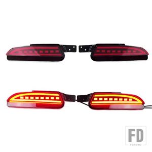 ホンダ CRV 2012 2013 2014用LEDリアバンパーウィンカーライトLEDテールブレーキドライビングライトフォグランプ2個 - Red Model B