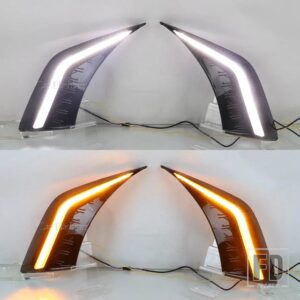 レクサス LEDダイナミックウィンカーデイタイムランニングライトDRLデイライトフォグランプES200 ES250 ES300H ES350 2018-22用 - White and Yellow