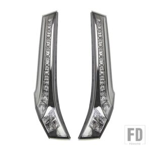 ホンダ フィットジャズ 2014-18 用 1セット LEDコラムテールランプ リアライト ブレーキランプ バックフォグランプ - Model B Black Cover