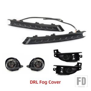 マツダ CX-5 CX5 2017-21用 LEDデイタイムランニングライト フォグランプカバー DRL 流れるウィンカー付き - DRL fog cover