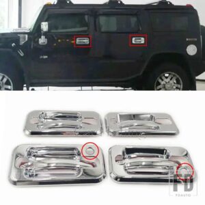 クロームガードトリムカバーハウスフレームHUmmER H2 SUV SUT 2003-09サイドテールミラーリアカバー - Chrome 2 holes