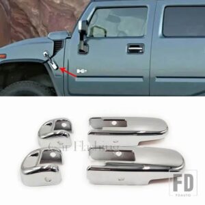 クロームガードトリムカバーハウスフレームHUmmER H2 SUV SUT 2003-09サイドテールミラーリアカバー - Chrome
