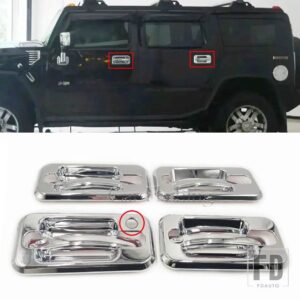 クロームガードトリムカバーハウスフレームHUmmER H2 SUV SUT 2003-09サイドテールミラーリアカバー - Chrome 1 hole