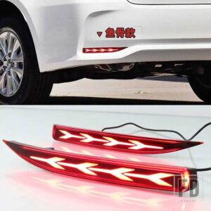 トヨタ カローラ 2019 2020 用 自動車用 LED リフレクター 2個 LED リアフォグランプ バンパーライト ブレーキライト ダイナミックウィンカー - Model A