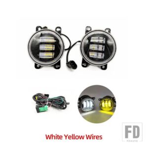 フォード フォグランプ LEDフォグライト ヘッドライト フォーカス2 フォーカス3 フォーカス MK2 MK3 フュージョン フィエスタ マスタング レン - White yellow wires