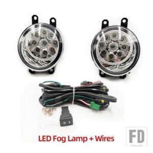 トヨタ フォーチュナー 2015-20 用フォグランプ LED DRL デイタイムランニングライト イエローウィンカー付き - 9LED fog wires
