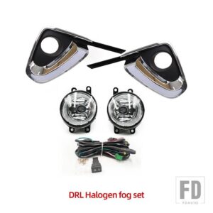 トヨタ フォーチュナー 2015-20 用フォグランプ LED DRL デイタイムランニングライト イエローウィンカー付き - DRL Halogen fog set