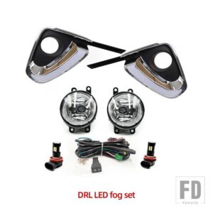 トヨタ フォーチュナー 2015-20 用フォグランプ LED DRL デイタイムランニングライト イエローウィンカー付き - DRL LED fog set