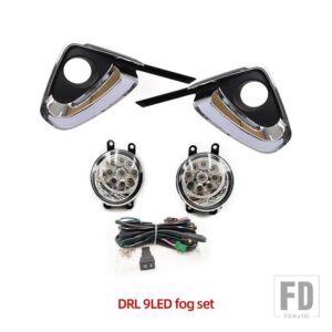 トヨタ フォーチュナー 2015-20 用フォグランプ LED DRL デイタイムランニングライト イエローウィンカー付き - DRL 9LED fog set