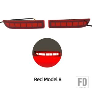 トヨタ 自動車用 LEDリアバンパーリフレクターライト RAV4 2006-2012年式 プレビアアルファード 2010-2012年式用 ブレーキウィンカーランプ - Model B Red Cover