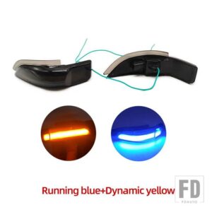 トヨタ カローラ カムリ プリウス ヴィオス ヤリス ヴェンザ アバロン アルティス LED ダイナミック ウィンカー ライト サイドミラーライト 2個 - Blue and yellow