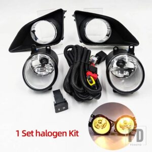 トヨタ カローラ 2008 2009 2010 LED フォグランプ フォグランプアセンブリ フォグランプカバー グリル ヘッドライト フォグライトフレーム フ - Halogen set