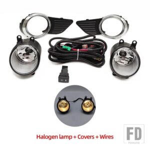 トヨタ シエナ 2010-17 フロント LED フォグランプ クロームトリム ハーネス配線カバーグリル付き - Halogen full set