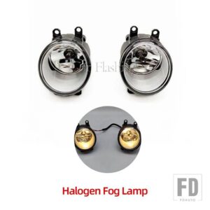 トヨタ シエナ 2010-17 フロント LED フォグランプ クロームトリム ハーネス配線カバーグリル付き - Only halogen fog