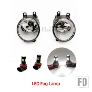 トヨタ シエナ 2010-17 フロント LED フォグランプ クロームトリム ハーネス配線カバーグリル付き - Only LED Fog