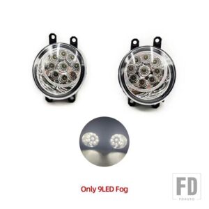 トヨタ シエナ 2010-17 フロント LED フォグランプ クロームトリム ハーネス配線カバーグリル付き - Only 9LED fog