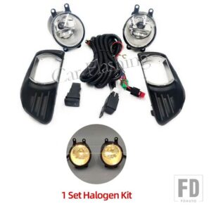 トヨタ 自動車用 LEDフォグランプカバー アンダーベゼル ハロゲンフォグランプカバーフレーム トリムホールグリル カムリ XV40 2007 2008 2009 - Halogen set