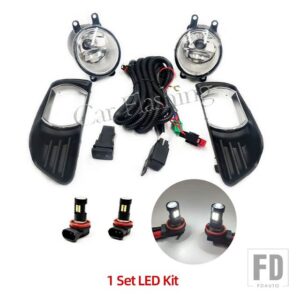トヨタ 自動車用 LEDフォグランプカバー アンダーベゼル ハロゲンフォグランプカバーフレーム トリムホールグリル カムリ XV40 2007 2008 2009 - LED set