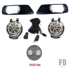 トヨタ 自動車用 LEDフォグランプカバー アンダーベゼル ハロゲンフォグランプカバーフレーム トリムホールグリル カムリ XV40 2007 2008 2009 - 9LED set