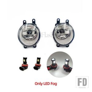 トヨタ 自動車用 LEDフォグランプカバー アンダーベゼル ハロゲンフォグランプカバーフレーム トリムホールグリル カムリ XV40 2007 2008 2009 - Only LED Fog