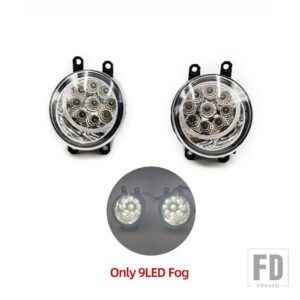トヨタ 自動車用 LEDフォグランプカバー アンダーベゼル ハロゲンフォグランプカバーフレーム トリムホールグリル カムリ XV40 2007 2008 2009 - Only 9LED fog