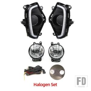 トヨタ RAV4 RAV 4 2019-22 用 イエローウィンカーインジケーターライト バンパーフォグランプ LED デイタイムランニングライト DRL - Halogen Fog DRL Set