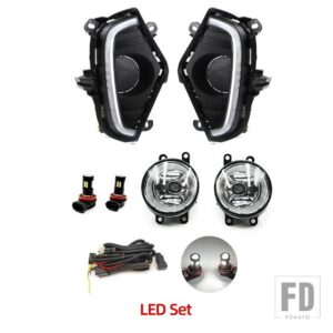 トヨタ RAV4 RAV 4 2019-22 用 イエローウィンカーインジケーターライト バンパーフォグランプ LED デイタイムランニングライト DRL - LED Fog DRL Set