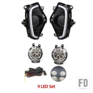 トヨタ RAV4 RAV 4 2019-22 用 イエローウィンカーインジケーターライト バンパーフォグランプ LED デイタイムランニングライト DRL - 9LED Fog DRL Set