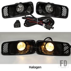ホンダ シビック 1999 2000年式用 LEDデイタイムランニングライト フロントバンパーフォグランプ フォグライトアセンブリ エンジェルアイ ウィ - Halogen fog set