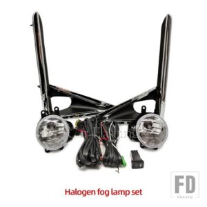 トヨタ 自動車用 LEDフロントバンパーフォグランプフォグランプ VOXY R80 2018-21クロームトリムハーネス配線カバーグリル - Halogen set