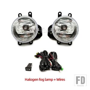 トヨタ 自動車用 LEDフロントバンパーフォグランプフォグランプ VOXY R80 2018-21クロームトリムハーネス配線カバーグリル - Halogen fog wire