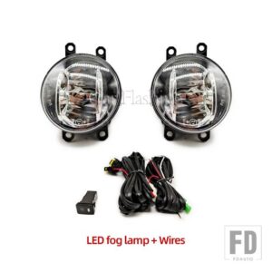 トヨタ 自動車用 LEDフロントバンパーフォグランプフォグランプ VOXY R80 2018-21クロームトリムハーネス配線カバーグリル - LED fog wire