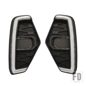日産 ナバラNP300フロンティア2020-23用デイタイムランニングライトDRLドライビングフォグランプ防水ウィンカーイエロー - White and Yellow C