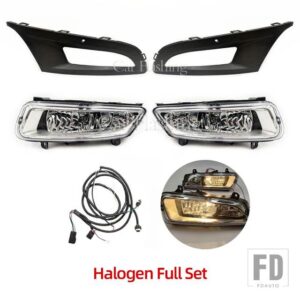 ポロ 6R ヴェント ハッチバック 2009-13-2015 用 1セット 自動車用 フォグランプカバー フォグランプフレーム フォグランプ MK5 6R/6C用 - Halogen full set