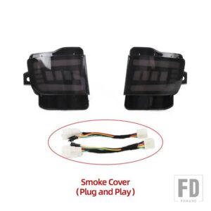 トヨタ リアバックテールLEDバンパーブレーキストップランニングライトフォグランプ ランドクルーザー200 FJ200 LC200 2016-20用 - Smoke A