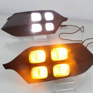 三菱 パジェロスポーツ2016-19用 12V自動車用 LED DRLデイタイムランニングライト 2個 ウィンカーランプ付き - White