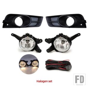 シボレー クルーズ 2009-14 用 LED フォグランプ ヘッドライト ハロゲン フォグランプ カバー グリル フレーム ワイヤーハーネス - Halogen set