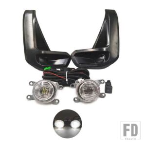 トヨタ 自動車用 LEDフォグランプ ハイラックス レボ 2020 2021 2022 フロントバンパー フォグランプ カバー グリル フレーム カバー ケーブル - White fog set