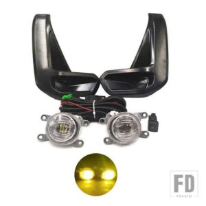 トヨタ 自動車用 LEDフォグランプ ハイラックス レボ 2020 2021 2022 フロントバンパー フォグランプ カバー グリル フレーム カバー ケーブル - Yellow fog set