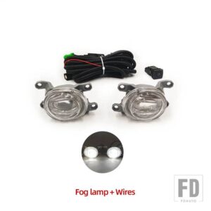 トヨタ 自動車用 LEDフォグランプ ハイラックス レボ 2020 2021 2022 フロントバンパー フォグランプ カバー グリル フレーム カバー ケーブル - White fog and wires