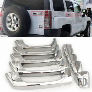 クロームガードトリムカバーハウスフレームハマーH3 2005-2010用ハマーH3T 2009-2010用サイドテールミラーフロントリアカバー - Chrome4