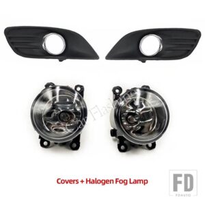 フォード フォーカス 2 MK2 2009 2010 2011用LEDフォグランプ ヘッドライト フォグランプカバー グリルベゼル ハーネス スイッチキット - Halogen and covers